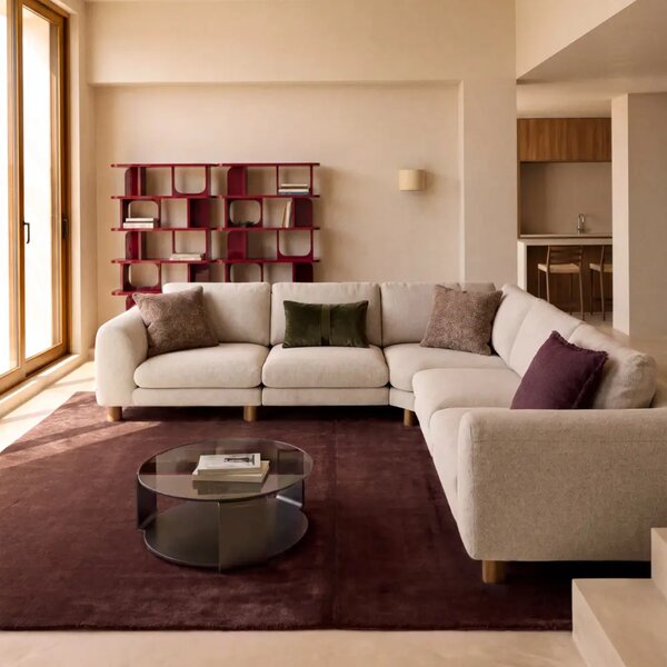 Kave Home Lesklý červený lakovaný regál Aduma 188 x 100 cm