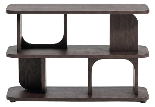 Kave Home Tmavě hnědý dubový regál Aduma 66 x 100 cm
