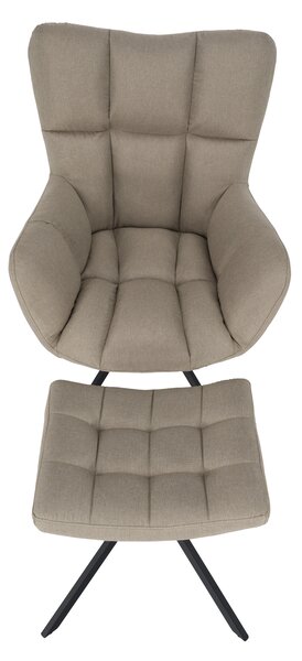 KONDELA Designové otočné křeslo s podnoží, béžová / černá, KOMODO TYP 2