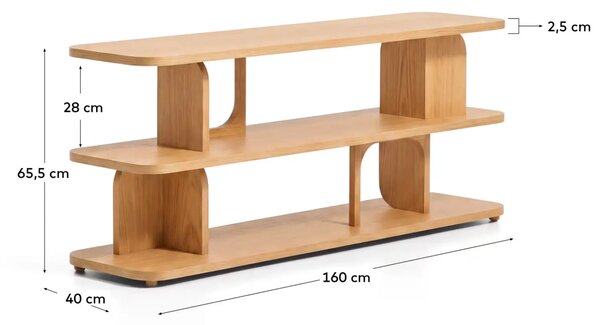 Kave Home Dubový regál Aduma 66 x 160 cm