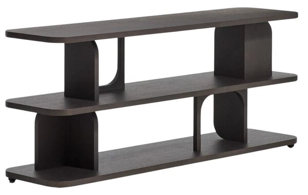 Kave Home Tmavě hnědý dubový regál Aduma 66 x 160 cm