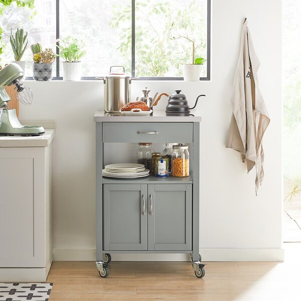 Sobuy Fkw22-Hg Kuchyňský Vozík Servírovací Vozík Světle Šedá 60X92X44Cm