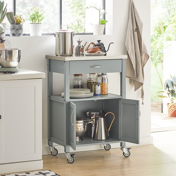 Sobuy Fkw22-Hg Kuchyňský Vozík Servírovací Vozík Světle Šedá 60X92X44Cm