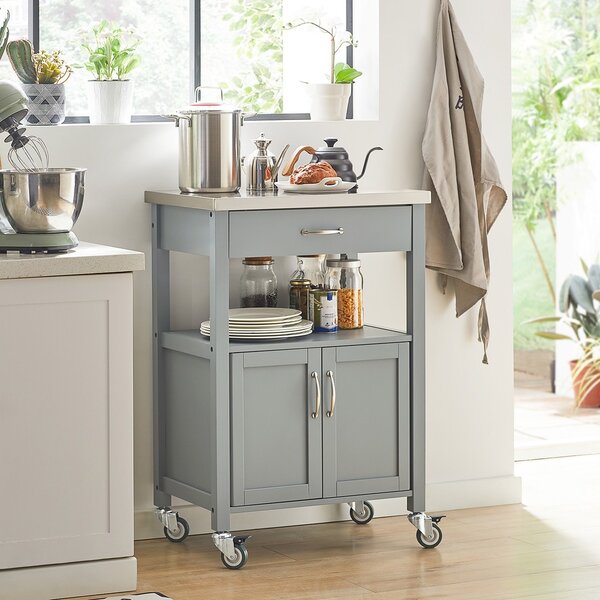 Sobuy Fkw22-Hg Kuchyňský Vozík Servírovací Vozík Světle Šedá 60X92X44Cm