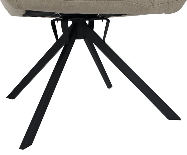 KONDELA Designové otočné křeslo s podnoží, béžová / černá, KOMODO TYP 2