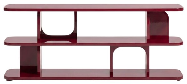 Kave Home Lesklý červený lakovaný regál Aduma 66 x 160 cm
