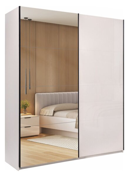 Skříň s posuvnými dveřmi 2.0х2.4m (Dveře kašmírový lesk/Zrcadlo) Lori