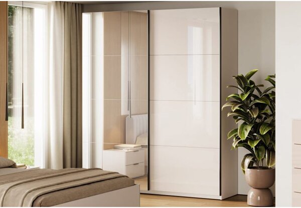 Skříň s posuvnými dveřmi 2.0х2.4m (Dveře kašmírový lesk/Zrcadlo) Lori