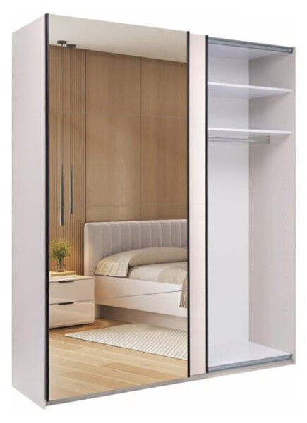 Skříň s posuvnými dveřmi 2.0х2.4m (Dveře kašmírový lesk/Zrcadlo) Lori