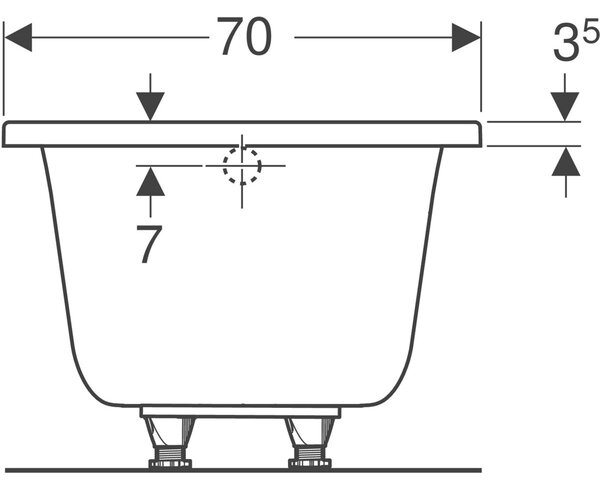 Geberit Selnova obdélníková vana 170x70 cm bílá 554.384.01.1