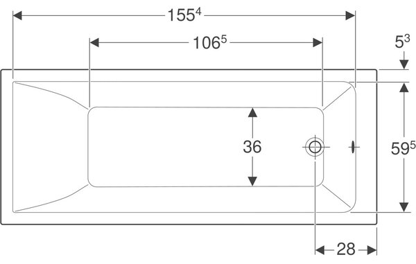 Geberit Selnova obdélníková vana 170x70 cm bílá 554.384.01.1