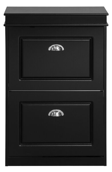 Sobuy Fsr78-Sch Botník Sklápěč Bot Botník Se 2 Klapkami Černý 53X82X24Cm