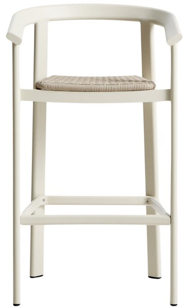 Kave Home Krémová zahradní barová židle s výpletem Erice 75 cm