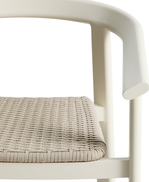 Kave Home Krémová zahradní barová židle s výpletem Erice 75 cm