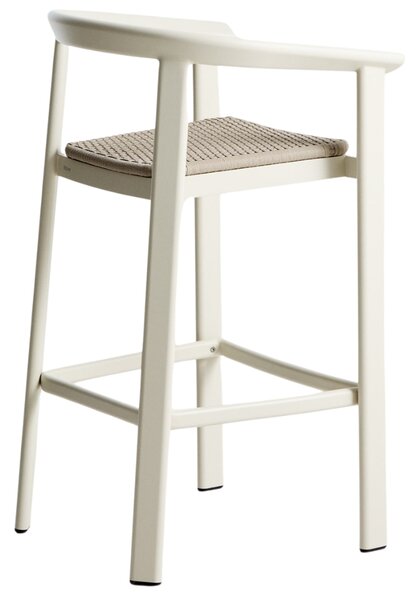 Kave Home Krémová zahradní barová židle s výpletem Erice 75 cm