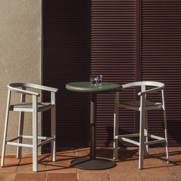 Kave Home Krémová zahradní barová židle s výpletem Erice 75 cm