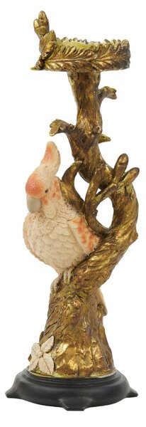 Zlatý antik svícen s papouškem Parrot antique - 9*8*28 cm - Light & Living