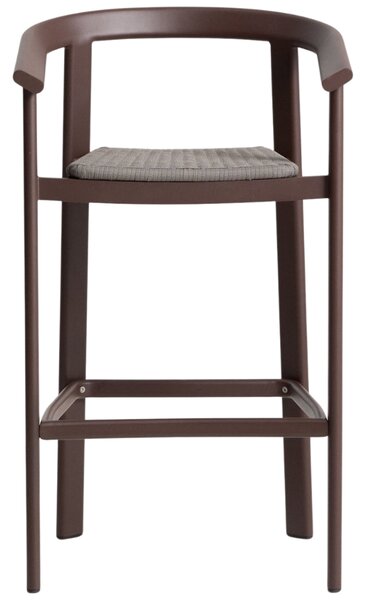 Kave Home Hnědá zahradní barová židle s výpletem Erice 75 cm