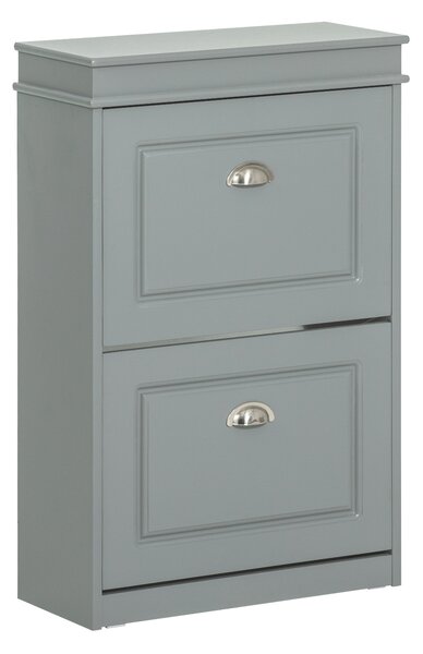 Sobuy Fsr78-Hg Botník Sklápěč Bot Botník Se 2 Klapkami Světle Šedá 54X83X24Cm