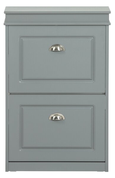 Sobuy Fsr78-Hg Botník Sklápěč Bot Botník Se 2 Klapkami Světle Šedá 54X83X24Cm
