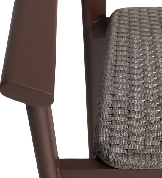 Kave Home Hnědá zahradní barová židle s výpletem Erice 75 cm