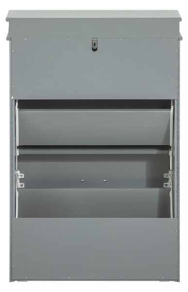 Sobuy Fsr78-Hg Botník Sklápěč Bot Botník Se 2 Klapkami Světle Šedá 54X83X24Cm