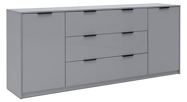 Komoda Roma Color 2 dveře 3 šířky 2,0m lesklá šedá láva