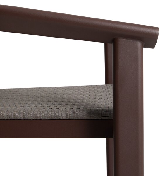 Kave Home Hnědá zahradní barová židle s výpletem Erice 75 cm