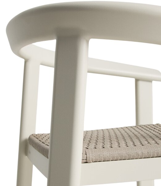 Kave Home Krémová zahradní barová židle s výpletem Erice 65 cm