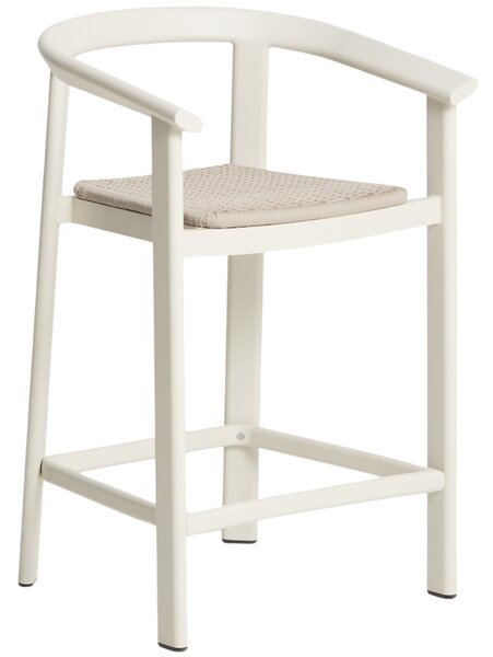 Kave Home Krémová zahradní barová židle s výpletem Erice 65 cm