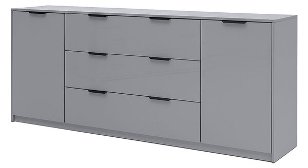 Komoda Roma Color 2 dveře 3 šířky 2,0m lesklá šedá láva