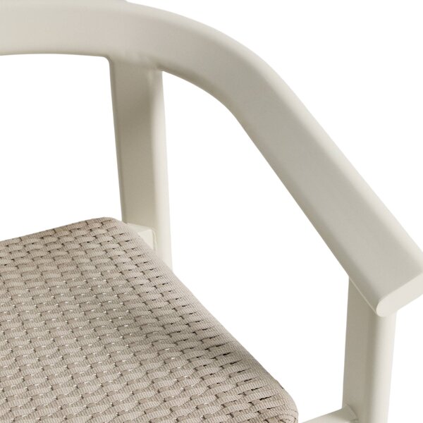 Kave Home Krémová zahradní barová židle s výpletem Erice 65 cm