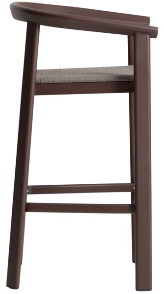 Kave Home Hnědá zahradní barová židle s výpletem Erice 75 cm