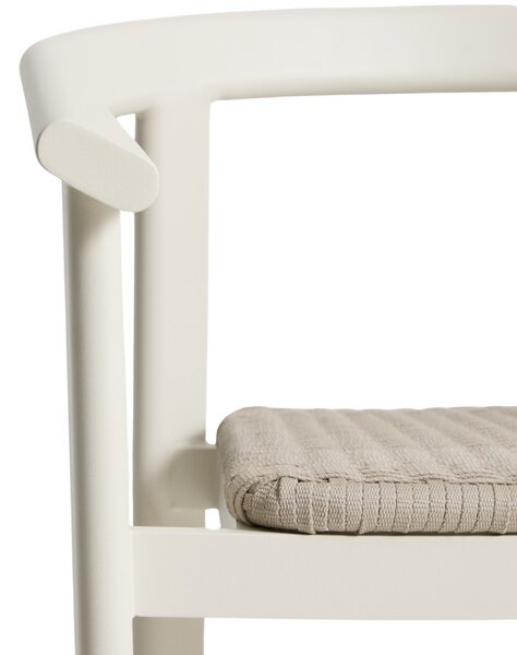 Kave Home Krémová zahradní barová židle s výpletem Erice 65 cm