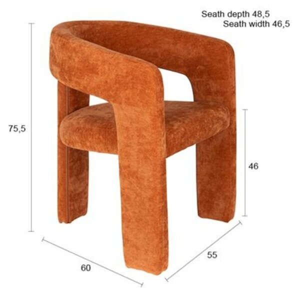 -25 % Dny MOMENTI– Housecraft Living Oranžová čalouněná jídelní židle Valentin