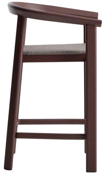 Kave Home Hnědá zahradní barová židle s výpletem Erice 65 cm