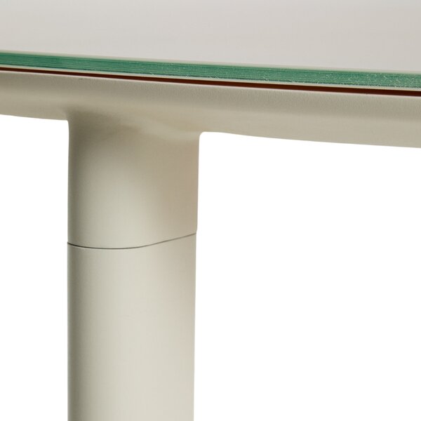Kave Home Krémový zahradní stůl Erice Ø 120 cm se skleněnou deskou