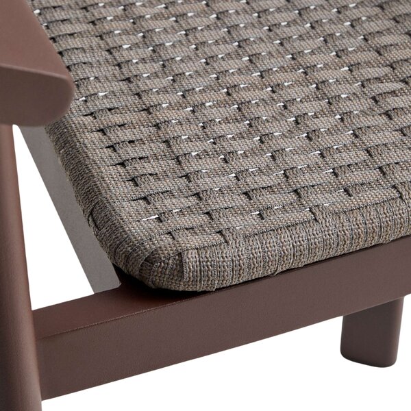 Kave Home Hnědá zahradní barová židle s výpletem Erice 65 cm