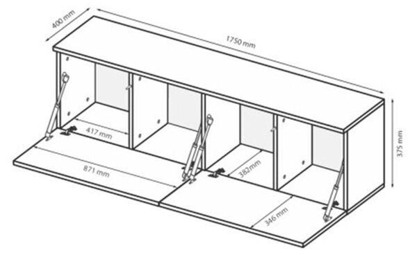 TV stolek 1,75 kašmírový lesk Legs Box