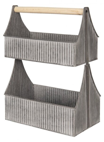 Dekorační plechová bedna s rukojetí – 33x17x45 cm