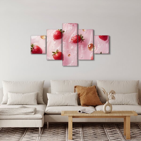 Obraz - Jahody v bublinách (125x70 cm)
