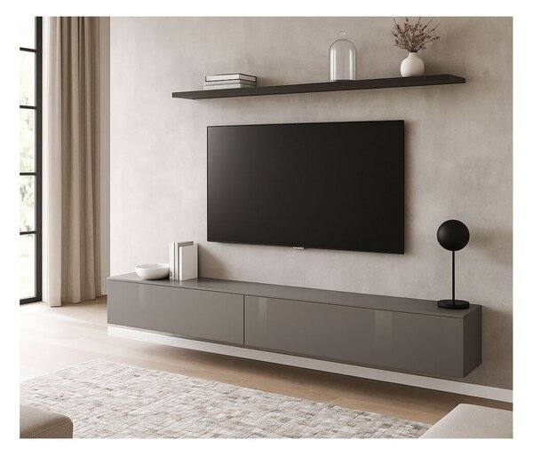 TV stolek 2,4 šedý lávový lesk Legs Box