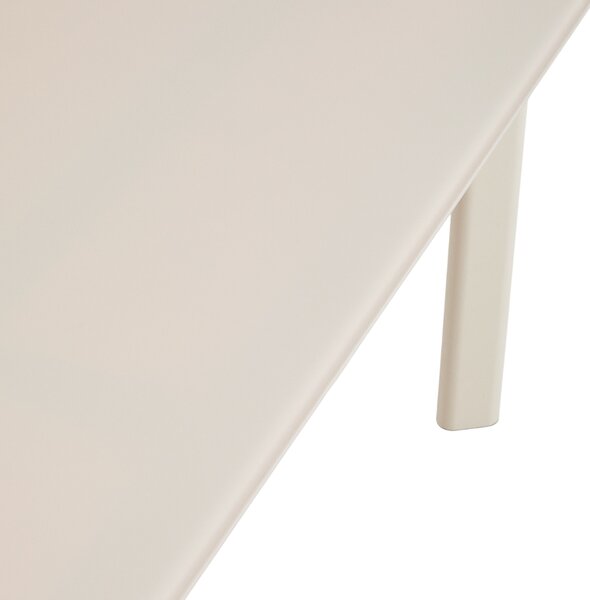 Kave Home Krémový zahradní stůl Erice 230 x 100 cm se skleněnou deskou