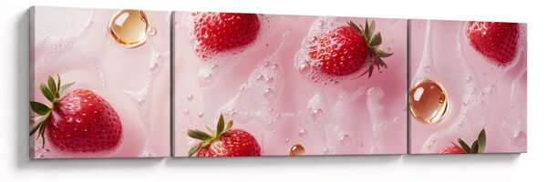 Obraz - Jahody v bublinách (170x50 cm)