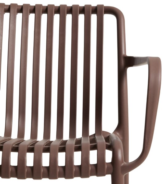 Kave Home Hnědá plastová zahradní židle Isabellini