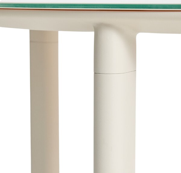 Kave Home Krémový zahradní stůl Erice 230 x 100 cm se skleněnou deskou