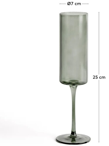 Kave Home Zelená sklenička na sekt Eluria 245 ml