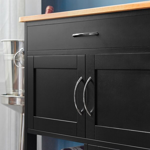 Sobuy Fkw45-Sch Servírovací Vozík Kuchyňský Vozík Vozík Na Víno Černá 67X87X38Cm