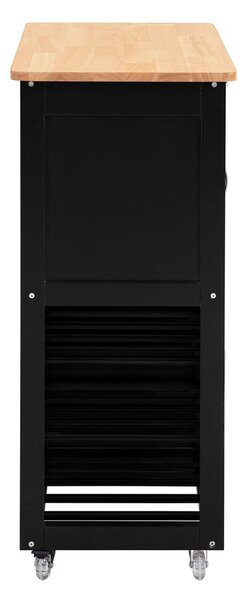 Sobuy Fkw45-Sch Servírovací Vozík Kuchyňský Vozík Vozík Na Víno Černá 67X87X38Cm