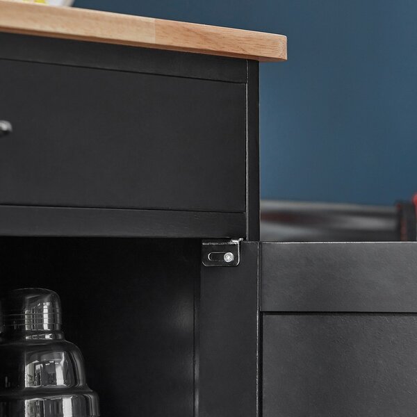 Sobuy Fkw45-Sch Servírovací Vozík Kuchyňský Vozík Vozík Na Víno Černá 67X87X38Cm